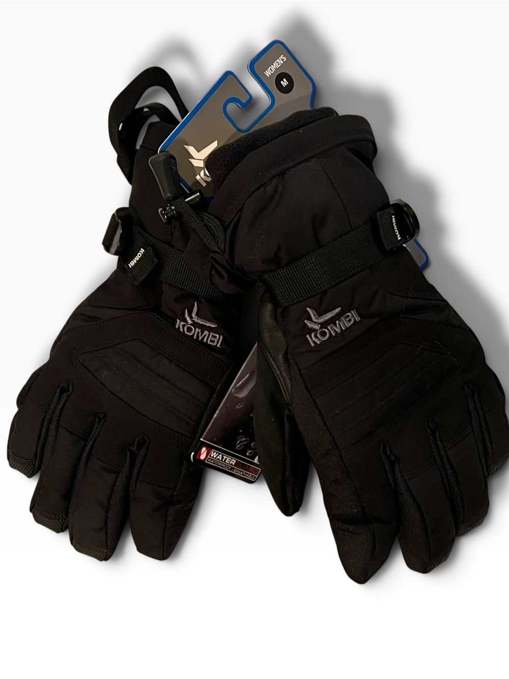 Kombi Storm Cuff III Women's M Gloves Black Wrist Strap Touch Screen NWT E-1